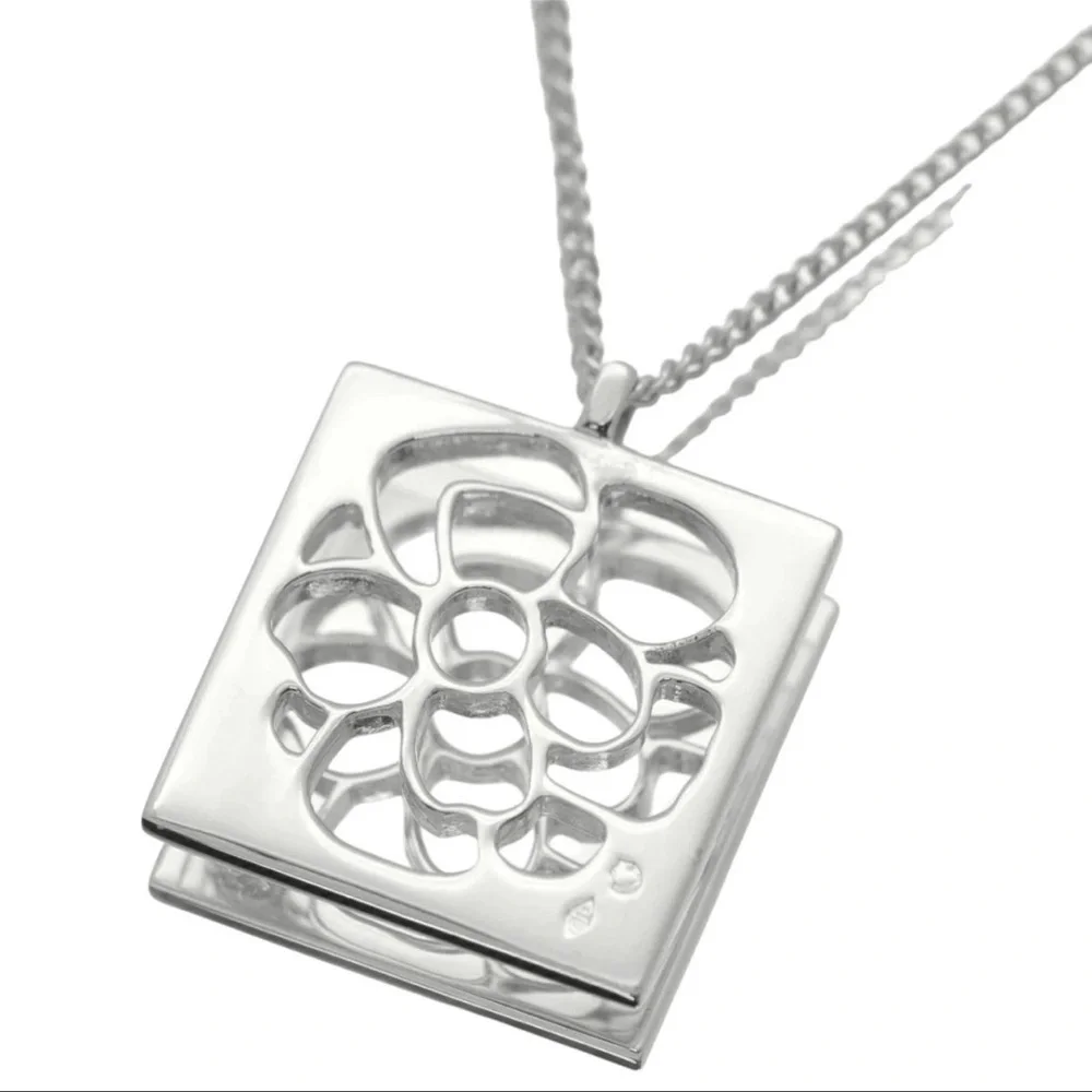 CHANEL Open Camillia 925 Sterling Silver Necklace